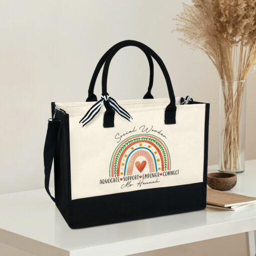 Gingerglowgifts Personalized Social Worker, Advocate, Support, Empower, Connect, Social Worker Gift, Social Work Tote Bag MLN2228PTL