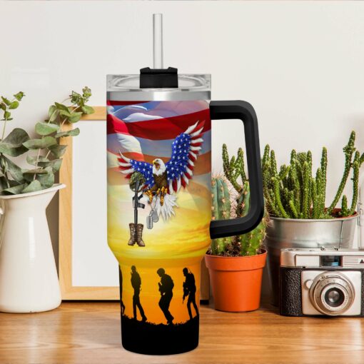 Gingerglowgifts Veteran Tumbler 40oz Earned With Blood Sweat and Tears Forever the Title Veteran Tumbler MLN2957TTH