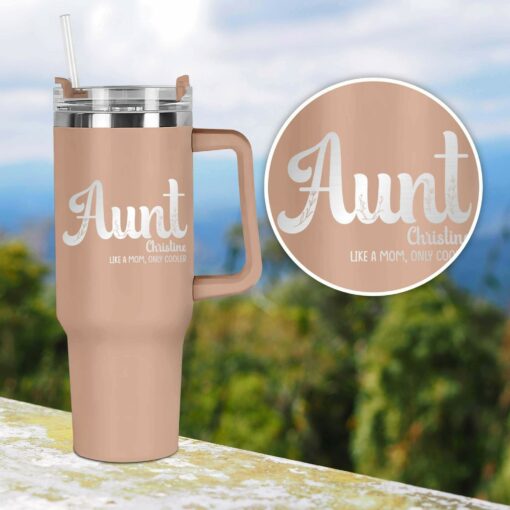 Gingerglowgifts Personalized Aunt Like A Mom, Only Cooler Engraved Tumbler 40oz TPT1496TNB