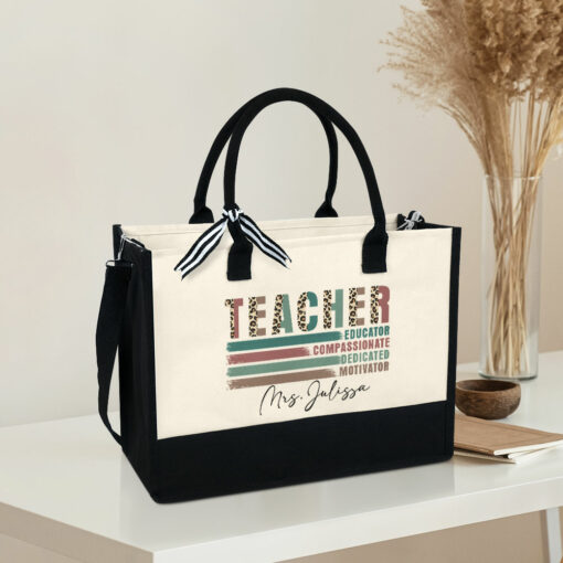 Gingerglowgifts Personalized Gift for Teacher's Day, Teacher Tote Bag TPT1753LTH