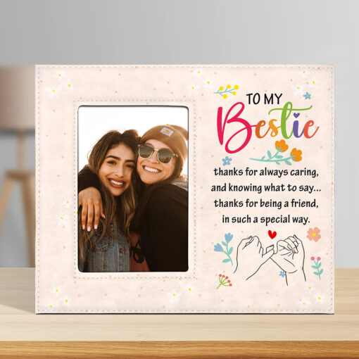 Gingerglowgifts Gifts For Friends, To My Bestie Leather Photo Frame TPT1755NTH