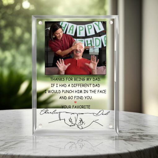 Gingerglowgifts Personalized Gift for Dad, Thanks For Being My Dad Acrylic Magnetic Frame TPT1765PS