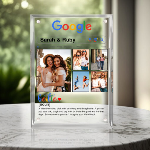 Gingerglowgifts Personalized Gift for Best Friend, Bestie Acrylic Magnetic Frame TPT1758NTH