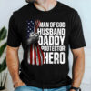 Gingerglowgifts Gifts For Dad, Father's Day Tee, Man of God Husband Daddy Protector Hero T-shirt HTT53HVN