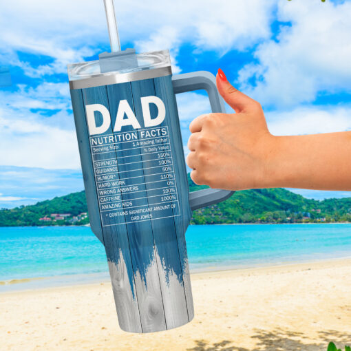 Gingerglowgifts Father's Day Gift, Best Dad Ever, Dad Nutrition Facts Tumbler 40oz TPT1867NTH