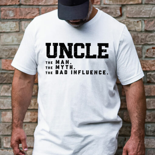 Gingerglowgifts Funny Gift for Uncle, Uncle The Man The Myth The Bad Influence T-shirt HTT54HVN