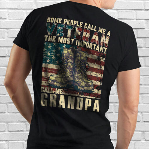 Gingerglowgifts Call Me Grandpa T-shirt, T-shirt Gifts For Grandpa, American Graphic Printed Tee, Veteran Grandpa T-shirt HTT71HVN