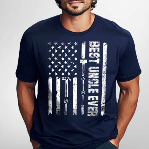 Gingerglowgifts Gift For Uncle, Uncle Tool Tee, Best Uncle Ever American Flag T-shirt VTM50HVN