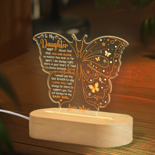 Gingerglowgifts Keepsake Gift for Daughter, To My Daughter Butterfly Night Light HTT18HVN