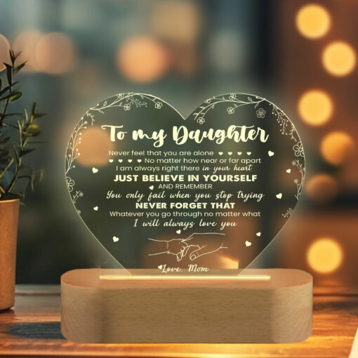 Gingerglowgifts Gifts For Daughter, I Will Always Love You Night Light VTM11LTH