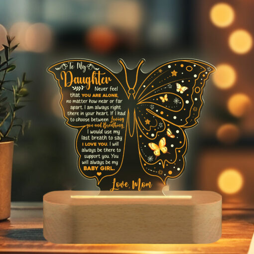 Gingerglowgifts Keepsake Gift for Daughter, To My Daughter Butterfly Night Light HTT18HVN