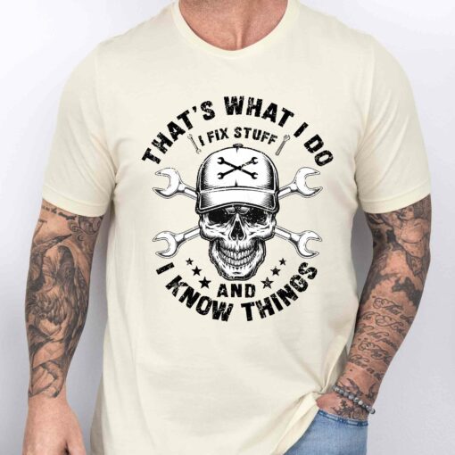 Gingerglowgifts Father's Day Gifts, Dad Skeleton Tool, That's What I Do I Fix Stuff T-shirt VTM101DNV