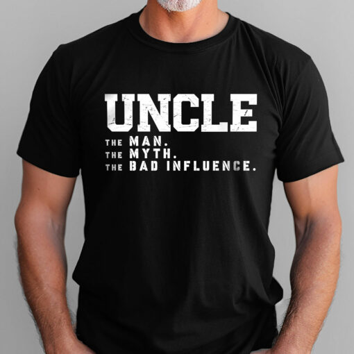 Gingerglowgifts Funny Gift for Uncle, Uncle The Man The Myth The Bad Influence T-shirt HTT54HVN