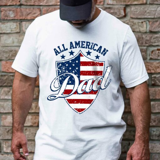 Gingerglowgifts Father's Day Gift, Tee For Dad, All American Dad T-Shirt VTM85DNV