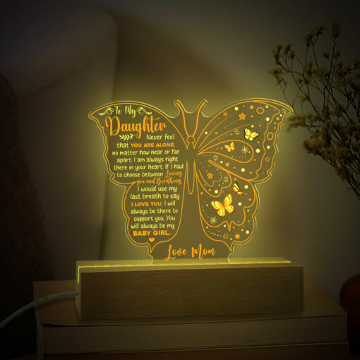 Gingerglowgifts Keepsake Gift for Daughter, To My Daughter Butterfly Night Light HTT18HVN