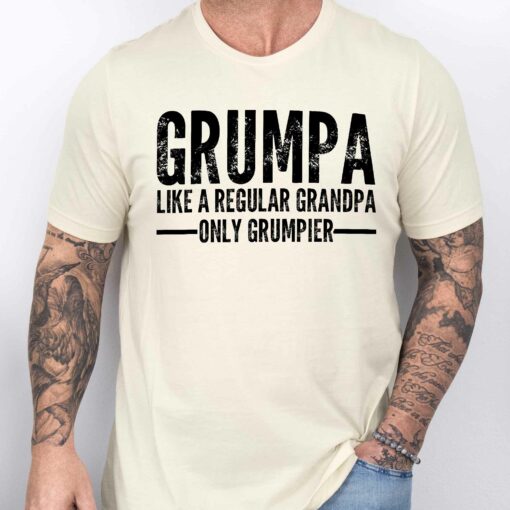 Gingerglowgifts Gift for Grandpa, Grumpa Like a Regular Grandpa Only Grumpier T-shirt HTT76DNV