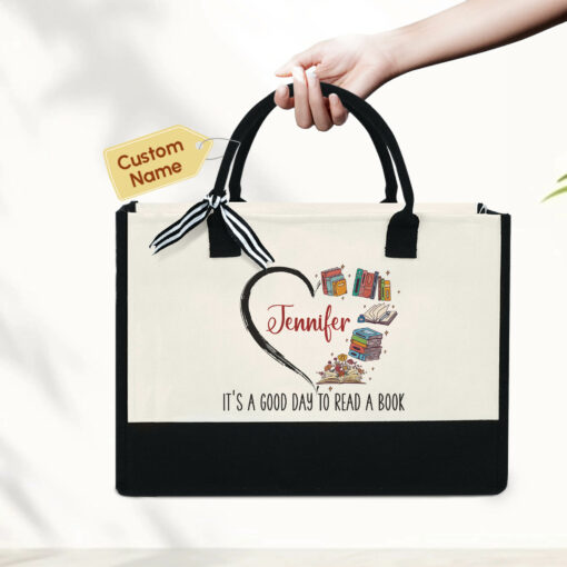 Gingerglowgifts Personalized Love Reading Books, It's A Good Day To Read A Book Tote Bag VTM10NTH