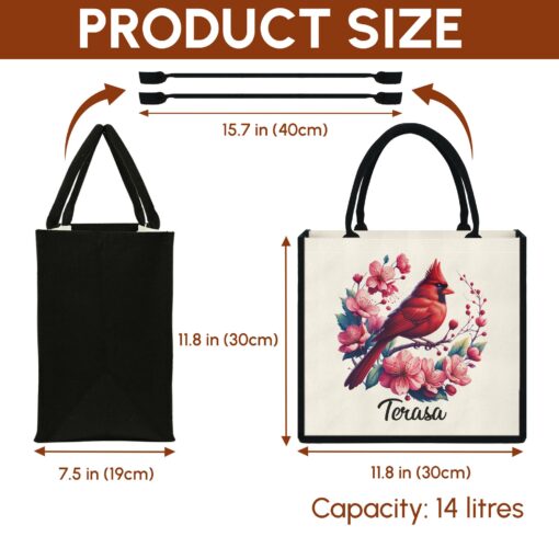 Gingerglowgifts Personalized Cardinal Bird Gift For Mom, Grandma Tote Bag TQN3048TTH