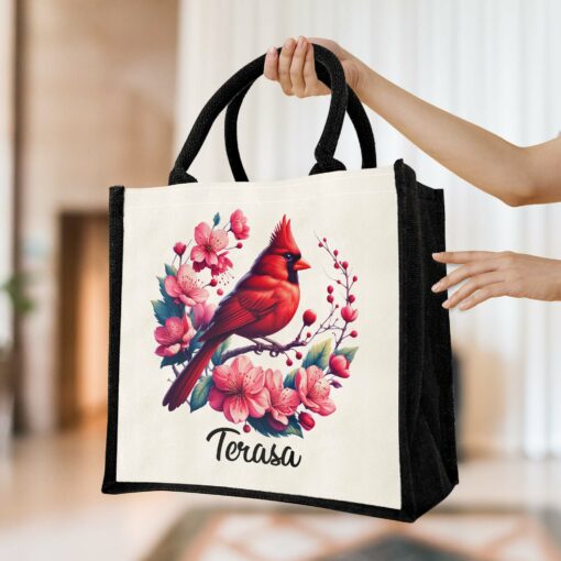 Gingerglowgifts Personalized Cardinal Bird Gift For Mom, Grandma Tote Bag TQN3048TTH