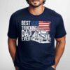 Gingerglowgifts Gift For Dad, American Flag Truck Tee, Best Dad Ever Truckin T-Shirt VTM65DNV