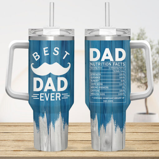 Gingerglowgifts Father's Day Gift, Best Dad Ever, Dad Nutrition Facts Tumbler 40oz TPT1867NTH