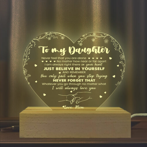 Gingerglowgifts Gifts For Daughter, I Will Always Love You Night Light VTM11LTH