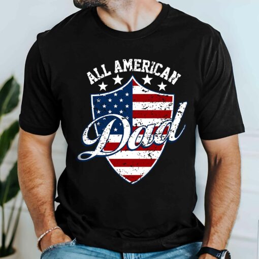 Gingerglowgifts Father's Day Gift, Tee For Dad, All American Dad T-Shirt VTM85DNV