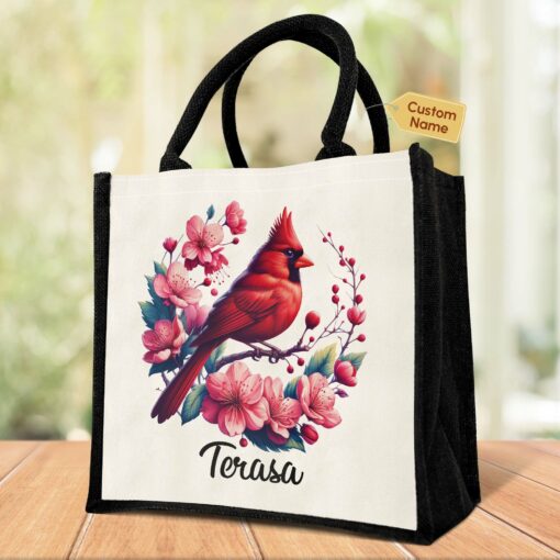 Gingerglowgifts Personalized Cardinal Bird Gift For Mom, Grandma Tote Bag TQN3048TTH