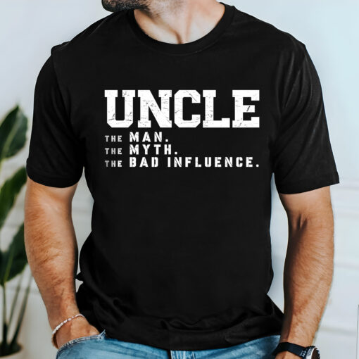 Gingerglowgifts Funny Gift for Uncle, Uncle The Man The Myth The Bad Influence T-shirt HTT54HVN