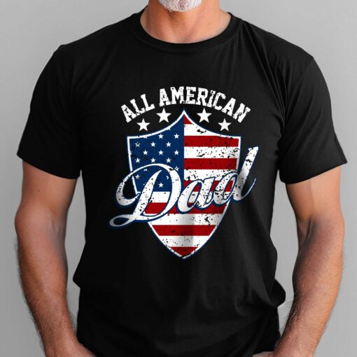 Gingerglowgifts Father's Day Gift, Tee For Dad, All American Dad T-Shirt VTM85DNV