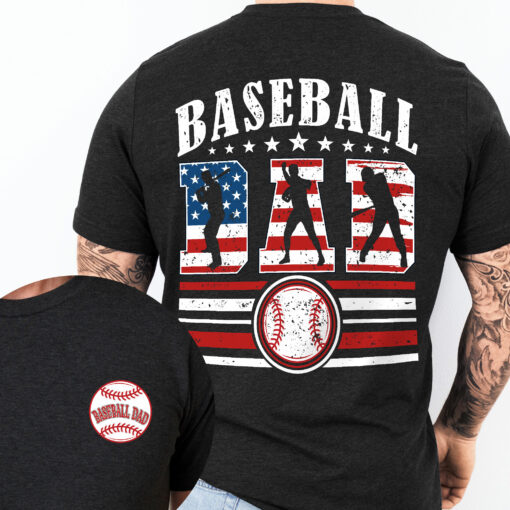 Gingerglowgifts Gift for Dad, Father's Day, Proud Baseball Dad, Baseball Dad T-shirt HTT99HVN