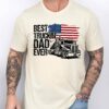 Gingerglowgifts Gift For Dad, American Flag Truck Tee, Best Dad Ever Truckin T-Shirt VTM65DNV