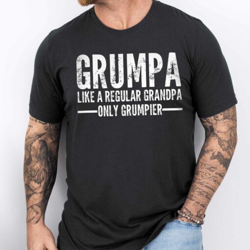 Gingerglowgifts Gift for Grandpa, Grumpa Like a Regular Grandpa Only Grumpier T-shirt HTT76DNV