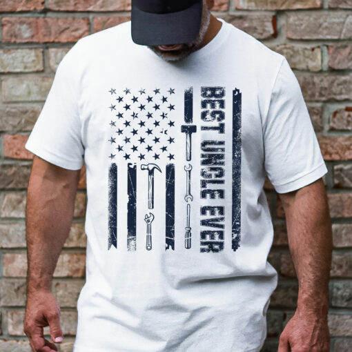 Gingerglowgifts Gift For Uncle, Uncle Tool Tee, Best Uncle Ever American Flag T-shirt VTM50HVN