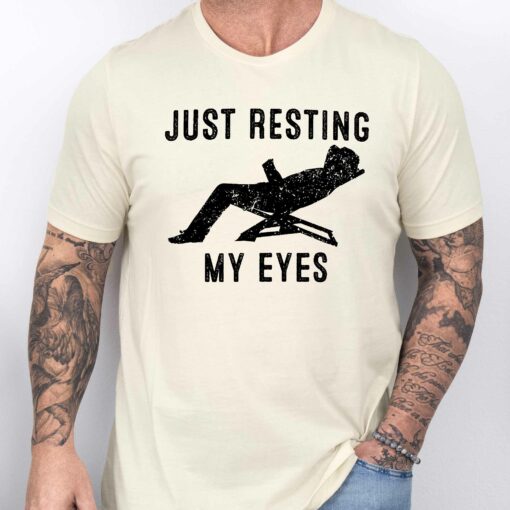 Gingerglowgifts Father's Day Gift, Tired Dad Tee, Just Resting My Eyes T-Shirt VTM80DNV