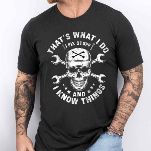 Gingerglowgifts Father's Day Gifts, Dad Skeleton Tool, That's What I Do I Fix Stuff T-shirt VTM101DNV